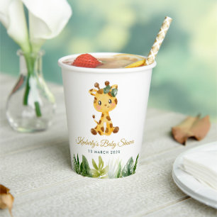 jungle safari baby shower paper cups