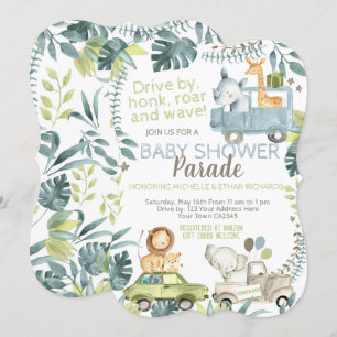 Jungle Safari Baby Shower Parade Invitation