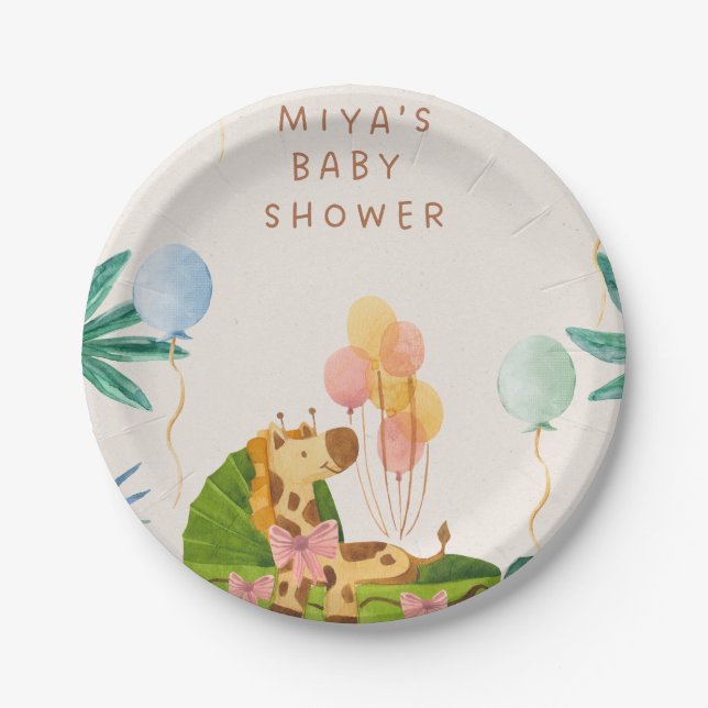  Jungle Safari Baby Shower Plates (Front)