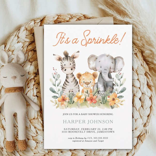 Jungle Safari Baby Shower Sprinkle Invitation (Creator Uploaded)