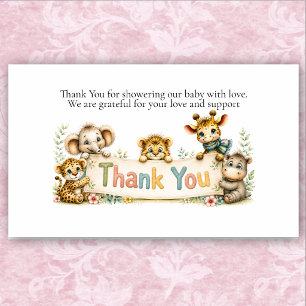 Jungle Safari Baby Shower Thank You Enclosure Card