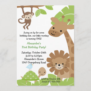 Jungle Safari Birthday Invitation