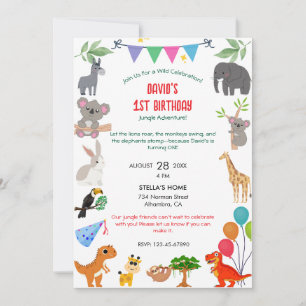 Jungle Safari Birthday Invitation – Wild One Theme