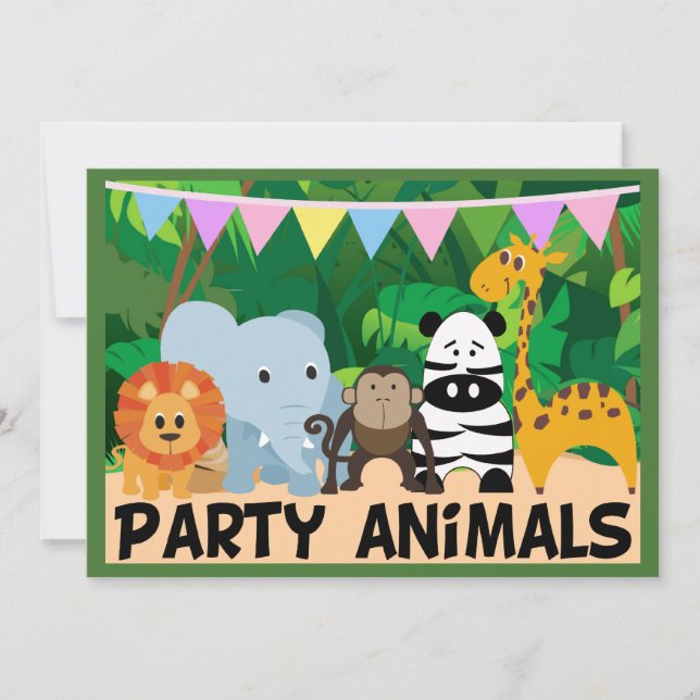 Jungle Safari  Birthday Invitations (Front)