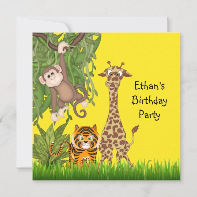 Jungle Safari Birthday Party Invitation (Front)