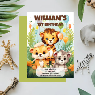Jungle Safari Birthday Party Invitation for Kids