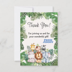 Jungle Safari Birthday  Thank You Card