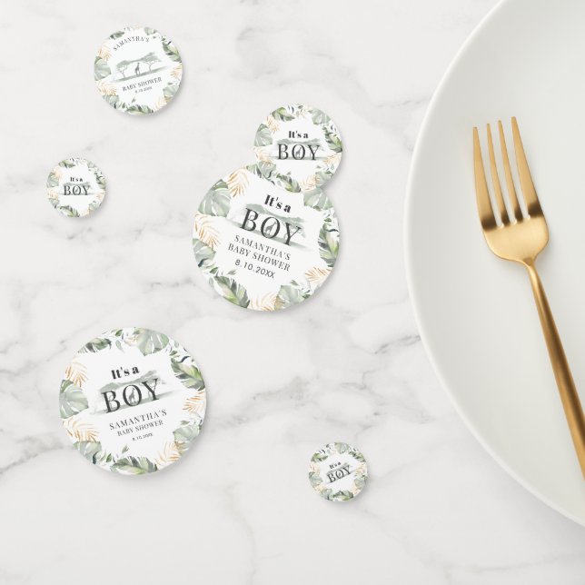 Jungle Safari Botanical Boy Baby Shower Confetti (Group)