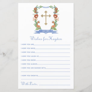 Jungle Safari Crest Baptism Wishes for Baby