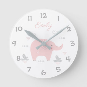 Jungle Safari Elephant Kids/Nursery Wall Clock