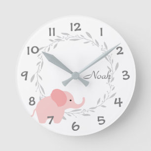 Jungle Safari Elephant Kids/Nursery Wall Clock