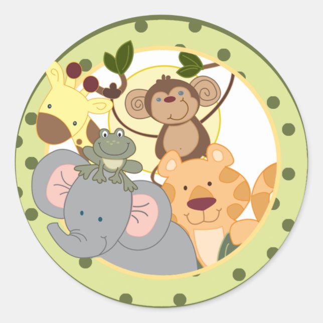 Jungle Safari Favour Stickers Decoration (Front)