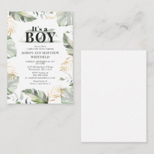Jungle Safari Giraffe Baby Shower Boys Invitation