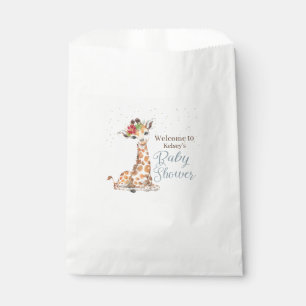 Jungle Safari Giraffe Blue Grey Baby Shower Favour Bags