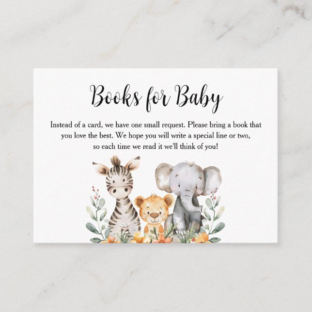 Jungle Safari Giraffe Books for Baby Enclosure Card (Front)