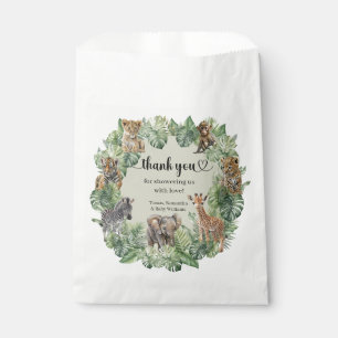 Jungle Safari Giraffe Palms Leaves Baby Shower  Favour Bags