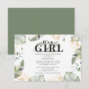Jungle Safari Girl Baby Shower Giraffe Card