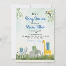 Jungle Safari Greenery Baby Shower Party