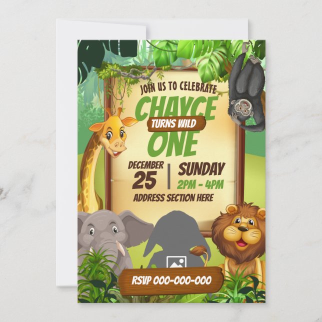 Jungle Safari Invitation (Front)