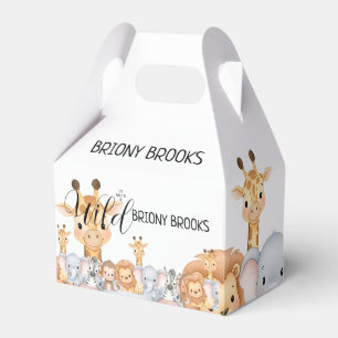 Jungle Safari "It's About To Get Wild" Baby Shower Favour Box