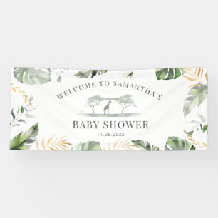 Jungle Safari Nature Greenery Rustic Baby Shower Banner