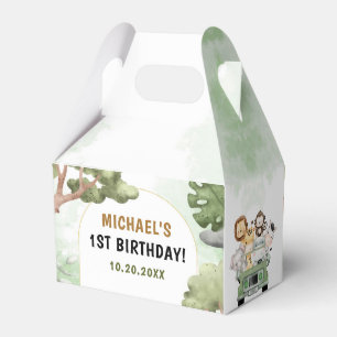 Jungle Safari Party Animals 1st Birthday Favour Box