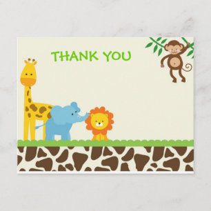 Jungle Safari Thank You Notes cards
