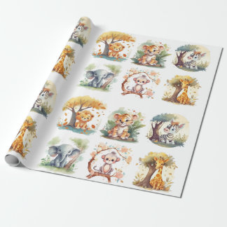 Jungle Safari Themed Wrapping Paper