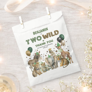 Jungle Safari Two Wild Party Animals 2nd Birthday Favour Bags
