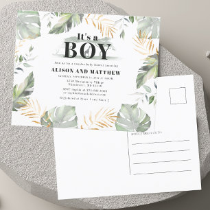 Jungle Safari Watercolor Baby Shower Invitation