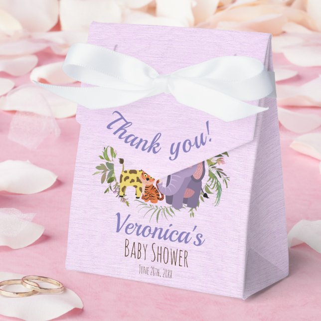 Jungle Safari Watercolor Baby Shower Thank You Favour Box (Wedding)