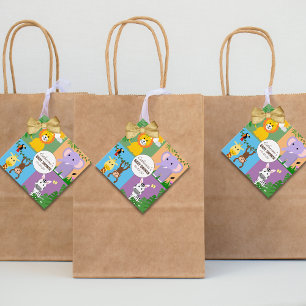 Jungle Safari Wild Animal Baby Shower Colourful Favour Tags