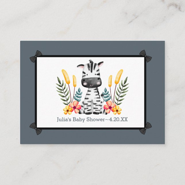 Jungle Safari Wild Baby Shower Advice Enclosure Card (Back)