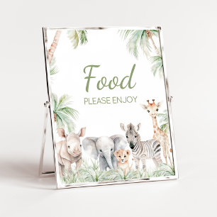 Jungle Safari Wild One Animals Baby Shower Food Poster