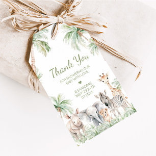 Jungle Safari Wild One Animals Favour Tags