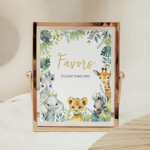 Jungle Safari Wild One Baby Shower Favours Poster