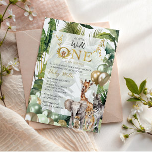 Jungle Safari Wild One Baby Shower Invitation