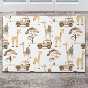Jungle Safari with Giraffes Nursery Pattern Doormat