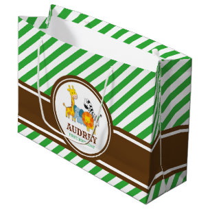 Jungle Safari Zoo Animal Birthday Baby Shower Large Gift Bag