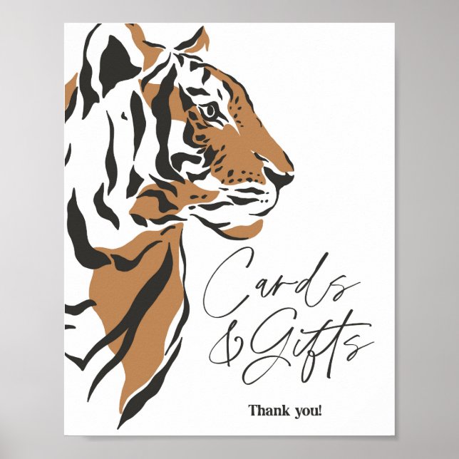 jungle siberian tiger cards and gifts sign (Front)