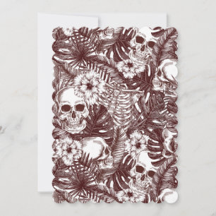 Jungle Skulls Flat Greeting Card