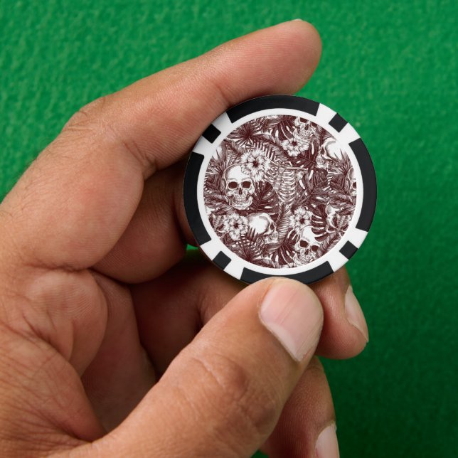 Jungle Skulls Poker Chips (Hand)