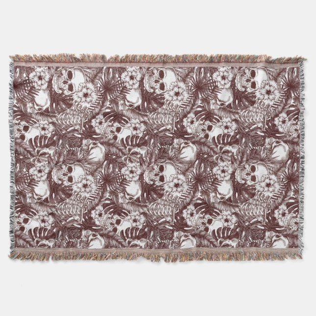 Jungle Skulls Throw Blanket (Front)