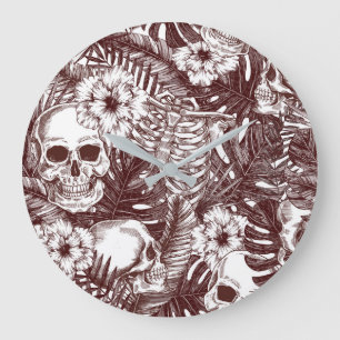 Jungle Skulls Wall Clock