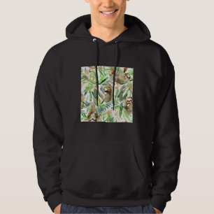 Jungle Sloth On Green Hoodie