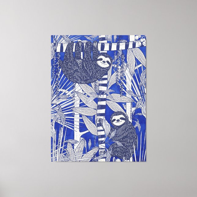 Jungle Sloths Canvas Print (Front)