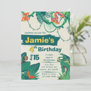 Jungle Snake Birthday Invitation