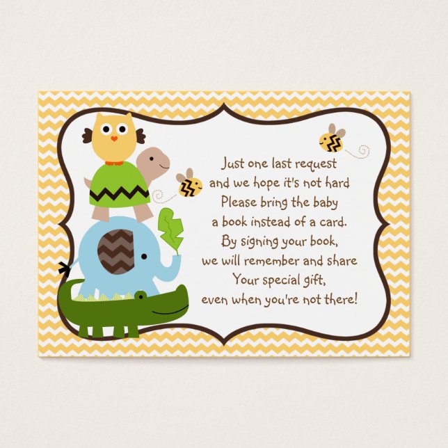 Jungle Stack Animals Elephant Favour Book Tag (Front)