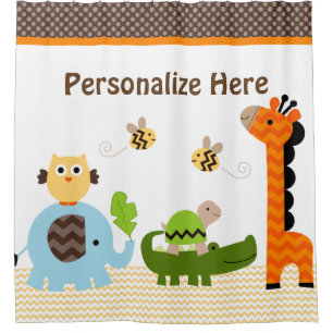 Jungle Stack Animals Shower Curtain
