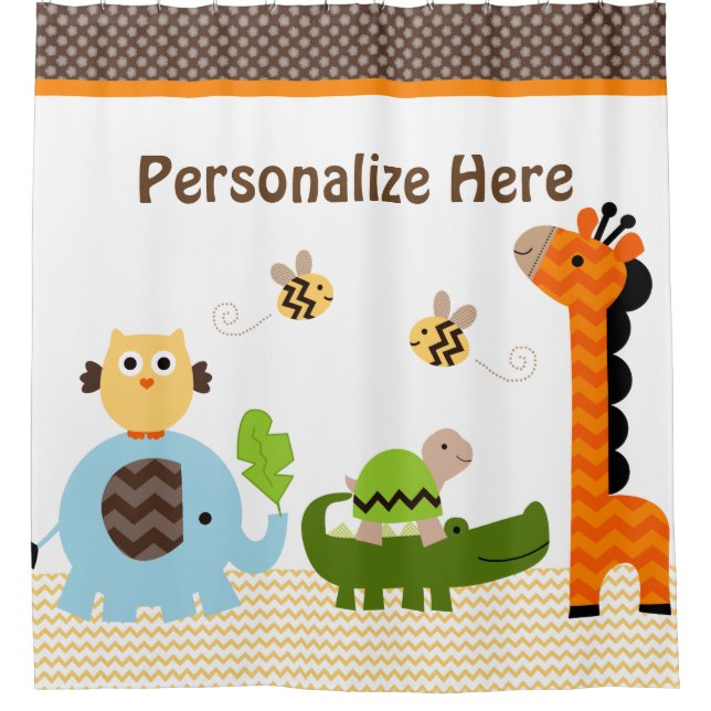 Jungle Stack Animals Shower Curtain (Front)